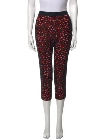 Pre-owned Sandro Printed Skinny Leg Pants In Black