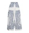 Sandro Printed Skirt-overlay Shorts In Blue