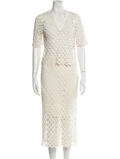 Pre-owned Sandro Printed Skirt Set W/ Tags In Neutral