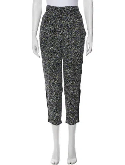 Pre-owned Sandro Printed Straight Leg Pants In Blue