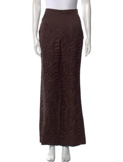 Pre-owned Sandro Printed Straight Leg Pants W/ Tags In Brown