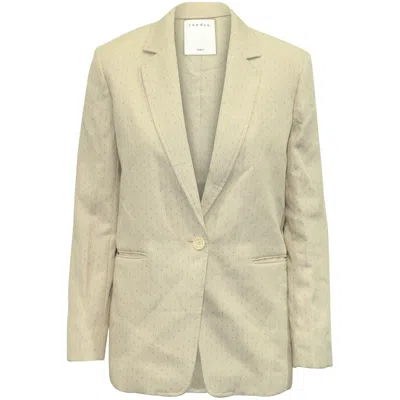 Pre-owned Sandro Printed Tailored Blazer In Multicolor Polyester Viscose In Neutral