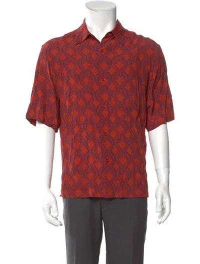 Pre-owned Sandro Printed Three-quarter Sleeve Shirt In Red