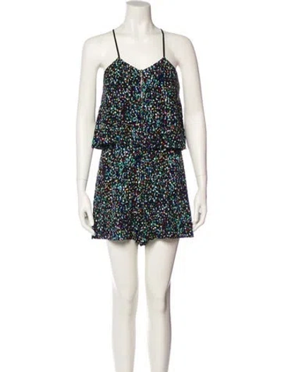 Pre-owned Sandro Printed V-neck Romper In Neutral