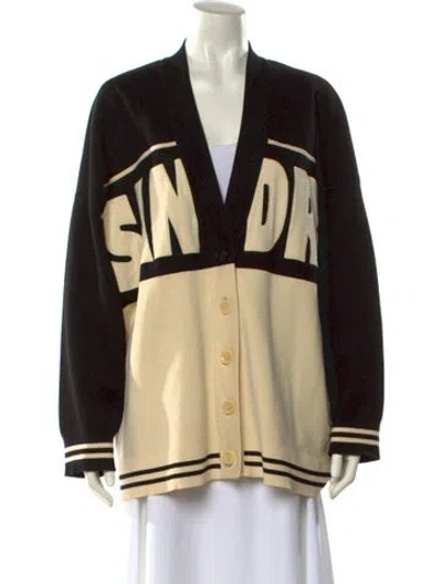 Pre-owned Sandro Printed V-neck Sweater