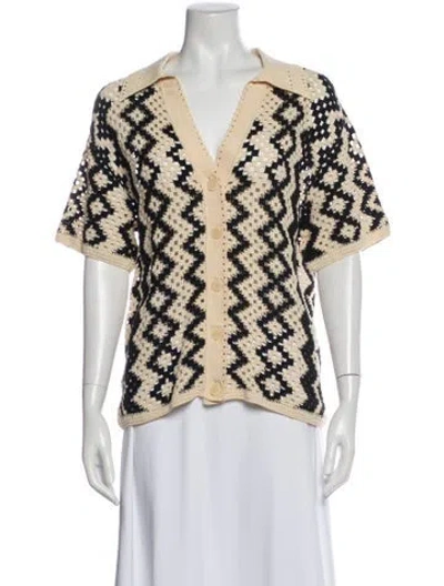 Pre-owned Sandro Printed V-neck Sweater
