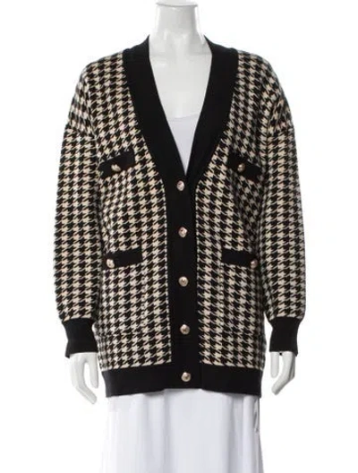 Pre-owned Sandro Printed V-neck Sweater In Neutral