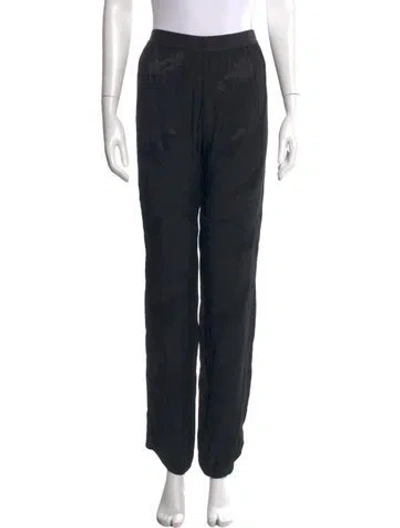 Pre-owned Sandro Printed Wide Leg Pants In Black
