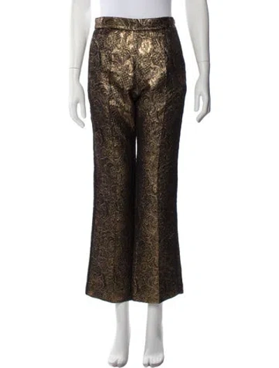Pre-owned Sandro Printed Wide Leg Pants In Brown