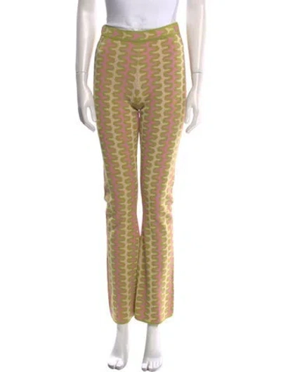 Pre-owned Sandro Printed Wide Leg Pants In Green