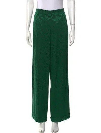 Pre-owned Sandro Printed Wide Leg Pants In Green