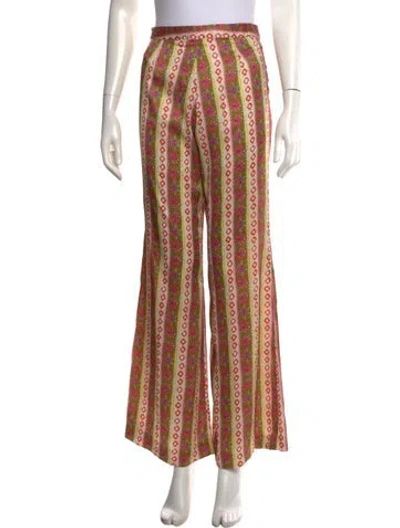 Pre-owned Sandro Printed Wide Leg Pants In Neutrals