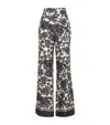 Sandro Printed Wide-leg Trousers In Beige