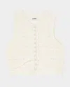 Sandro Crochet Detail Sweater In Ecru
