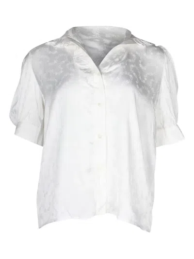 Pre-owned Sandro Puffed-sleeve Blouse In White