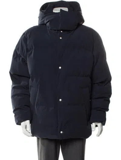 Pre-owned Sandro Puffer Coat In Blue