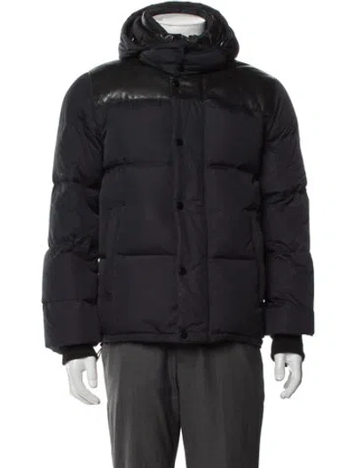 Pre-owned Sandro Puffer Coat In Blue