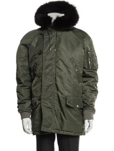 Pre-owned Sandro Puffer Coat In Green