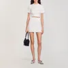 Sandro Pull Court En Maille Perlée In White