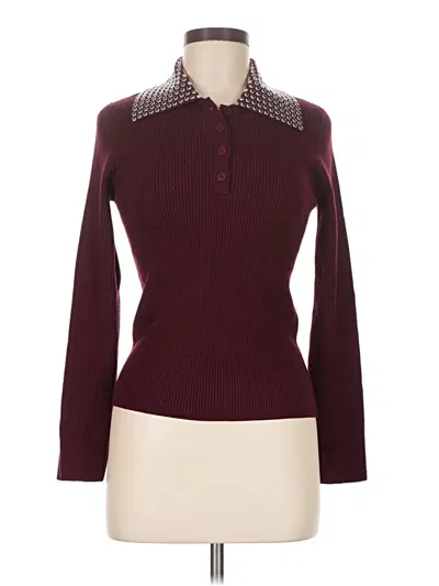 Pre-owned Sandro Pullover Sweater In Burgundy