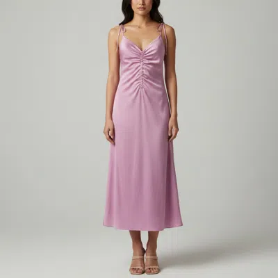 Pre-owned Sandro Purple Crepe Strappy Midi Dress Xl
