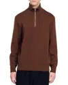 Sandro Quarter Zip Sweater In Caramel