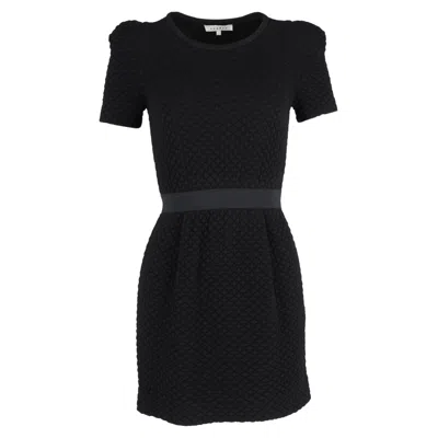 Sandro Quilted Mini Dress In Black Acrylic