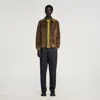 Sandro Quilted Zip Jacket In Brown