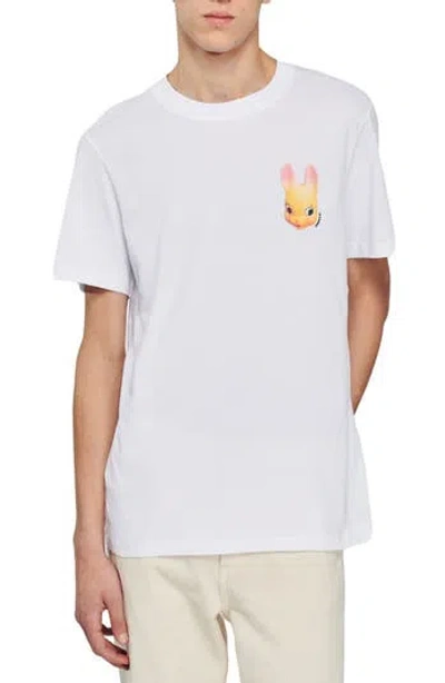 SANDRO SANDRO RABBIT COTTON GRAPHIC LOGO TEE