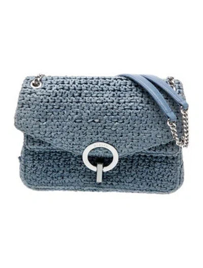 Pre-owned Sandro Raffia Shoulder Bag In Blue