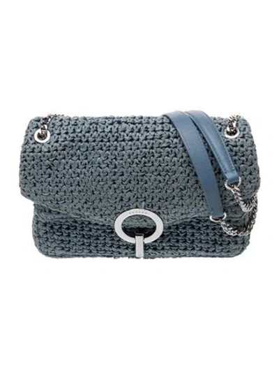 Pre-owned Sandro Raffia Shoulder Bag In Blue