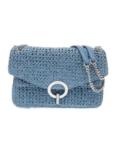 Pre-owned Sandro Raffia Shoulder Bag In Blue