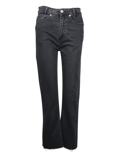 Pre-owned Sandro Raw-hem Jeans In Black