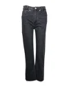 Sandro Raw Hem Regular Fit Jeans In Black Cotton Denim In Black