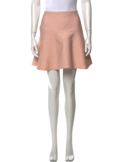 Pre-owned Sandro Raw-edge Trim Mini Skirt In Pink