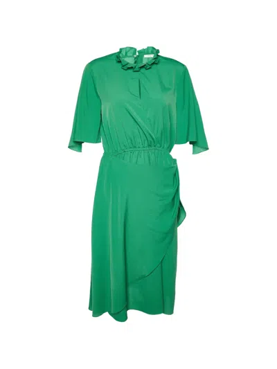Pre-owned Sandro Rebella Cut-out Dress In Green