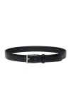 Sandro Rectangular Buckle Leather Belt In Black
