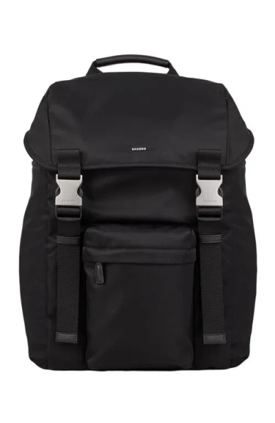 Sandro Recycled Leather Backpack In Black