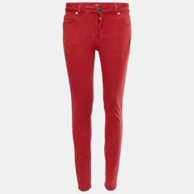 Pre-owned Sandro Red Cotton Drill Slim Fit Jeans /waist 28"