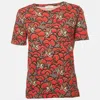 Sandro Red Printed Jersey T-shirt In Red