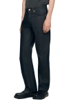 Sandro Regular Jeans In Raw Denim In Black