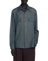 Sandro Relaxed Fit Flannel Overshirt In Blue