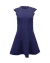 Sandro Remind Mini Dress In Blue Neoprene Polyester In Blue