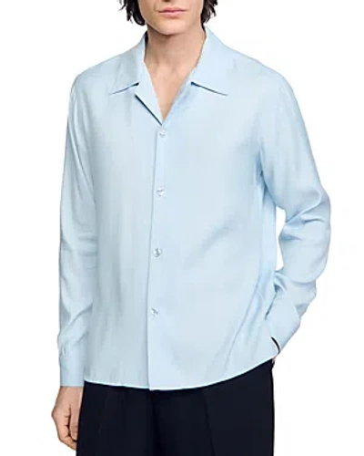 Sandro Requin Button-up Shirt In Light Blue