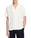Sandro Requin Short Sleeve Button Front Camp Shirt In Optic White