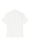 Sandro Camp-collar Short-sleeve Shirt In White