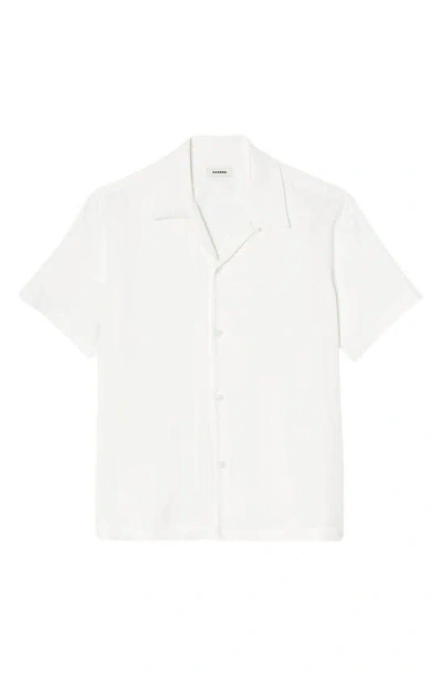 Sandro Camp-collar Short-sleeve Shirt In 白色