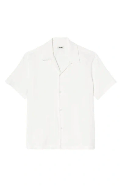 Sandro Camp-collar Short-sleeve Shirt In White