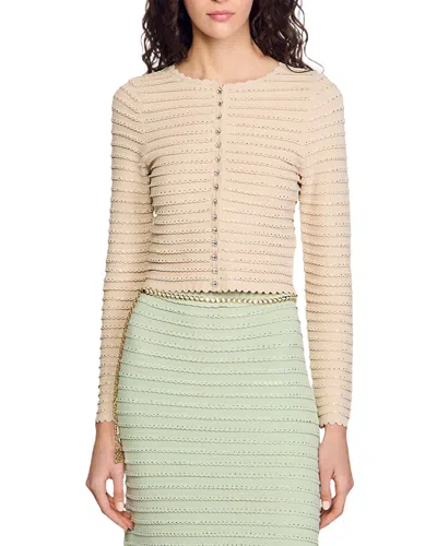 SANDRO RHINESTONE CARDIGAN