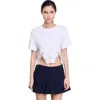 Sandro Womens Naturels Crystal-embellished Cut-out Cotton-blend T-shirt In White